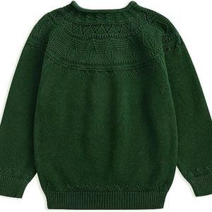 Little Girls’ Knit Sweater Puff Sleeve Crew Neck Kids Pullover 2-9 Years
